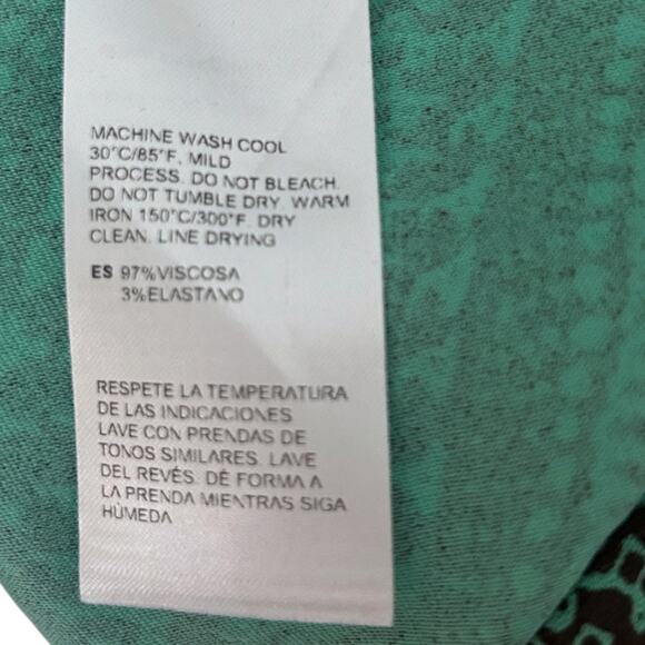 Marimekko Kata Oversized Shift Dress Women's XS Horizontal Aztec Print Green - Picture 7 of 7